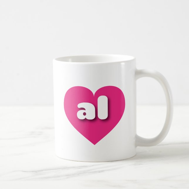 Mug Alabama coeur rose chaud - J'aime tous (Droite)