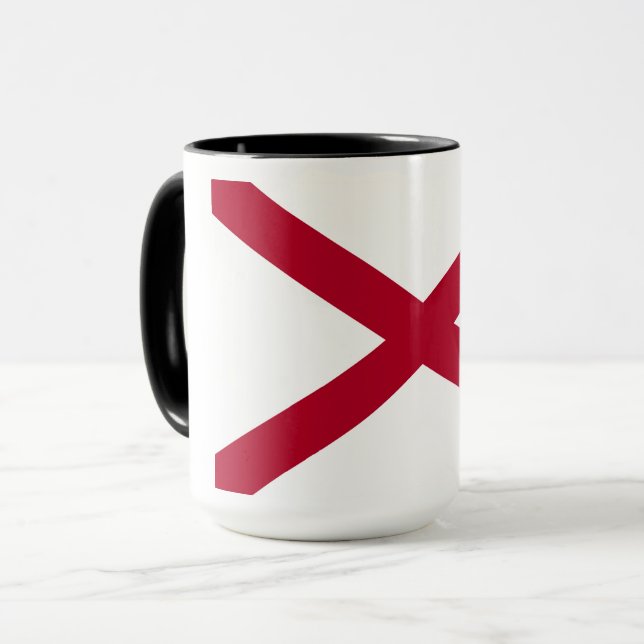 Mug Alabama : Drapeau croisé de St Andrew Crimson (Devant gauche)