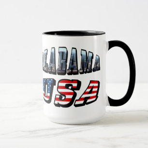 Mug Alabama Photo et USA Flag Font