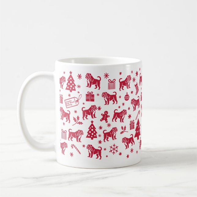 Mug Alapaha Blue Blood Buldog Design de Noël (Gauche)