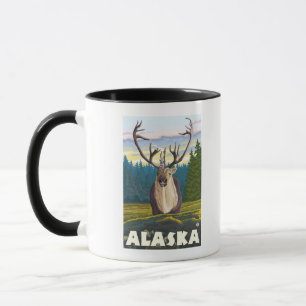 Mug AlaskaCaribou dans le Vintage voyage sauvage