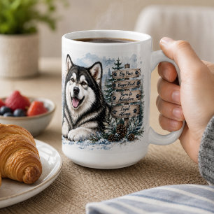 Mug Alaskan Malamute Montagne Hivernale Personnalisé C