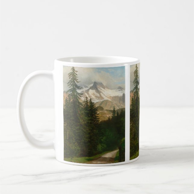 Mug Albert Bierstadt Peinture Neige dans le Haut Pays (Gauche)