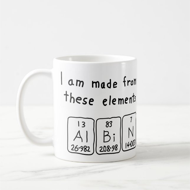 Mug Albin volume de nom de table périodique (Gauche)