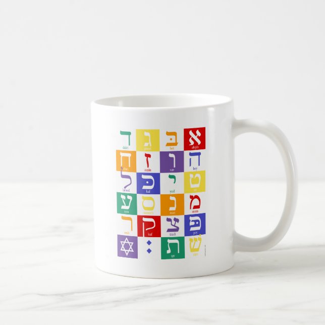 Mug Aleph-Pari (alphabet hébreu) - arc-en-ciel (Droite)