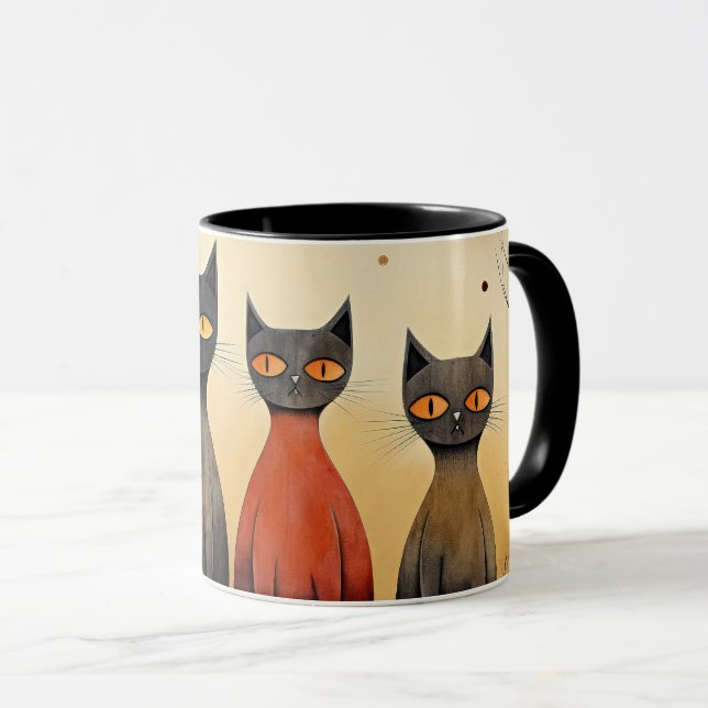 Mug Alerte aux chats, à l'attention, IA générée, (Devant droit)