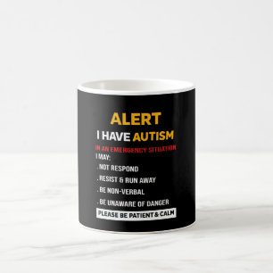 Mug Alerte J'ai l'autisme dans une situation d'urgence
