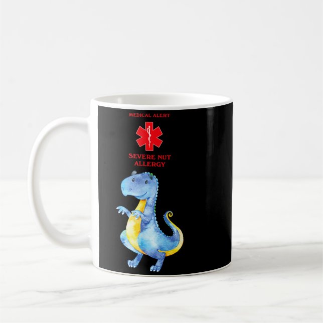 Mug Alerte Médicale Conscience Grave Allergie aux Noix (Gauche)