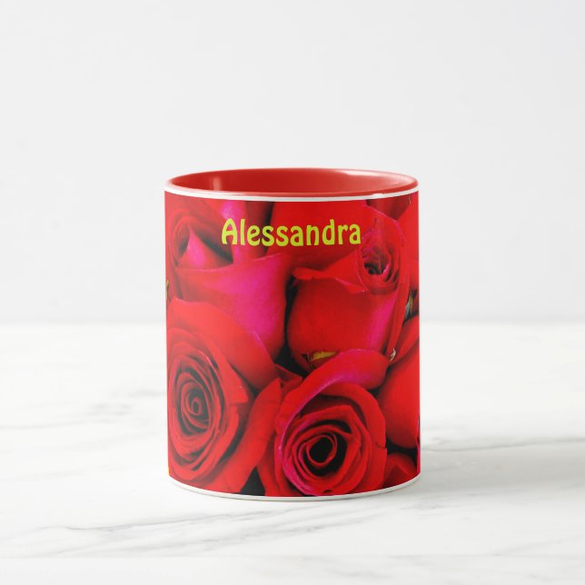 Mug ALESSANDRA ~ Boues Roses personnalisées Photo ~ (Centre)