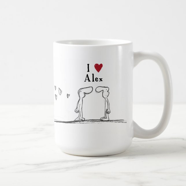 Mug Alex "j'aime Alex" "je coeur Alex " (Droite)