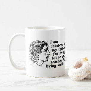 Mug Alexandre le Grand : Citation sur la dette envers