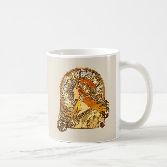 Mug Alfonse Mucha Zodiac Art nouveau femme (Droite)