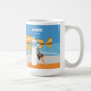 Mug Algarve plage fille voyage vintage style