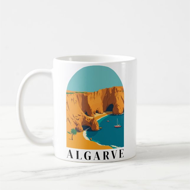 Mug Algarve, Portugal European Retro Art (Gauche)