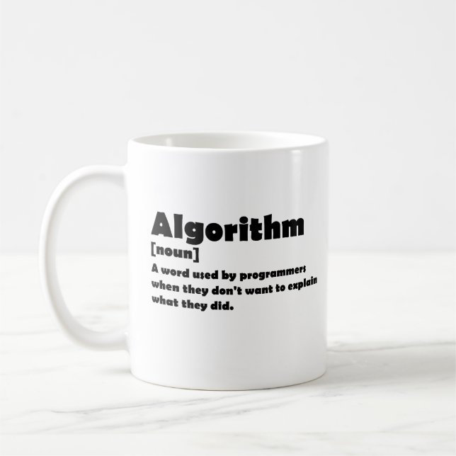 Mug Algorithme Drôle Dictionnaire Programmeur Définiti (Gauche)