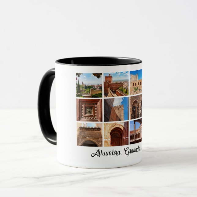 Mug Alhambra, Grenade, Espagne Photo Collage (Devant gauche)