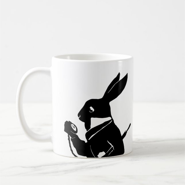 Mug Alice au pays des merveilles Noir M. Rabbit Silhou (Gauche)