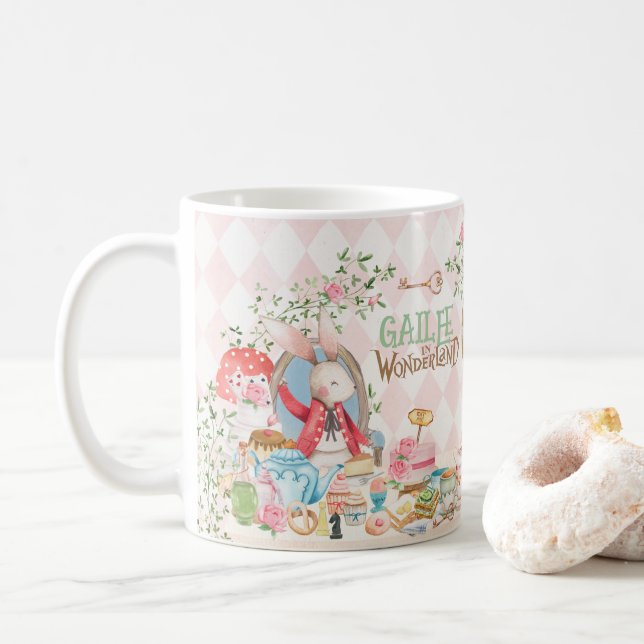 Mug Alice Aventures dans Woderland Anniversaire Tea Pa (Avec donut)