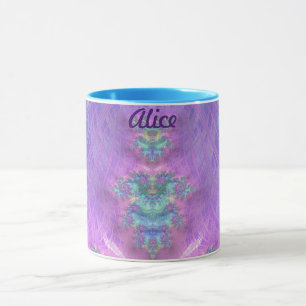 Mug ALICE ~ GLOSSY 3D Vert brillant bleu pourpre