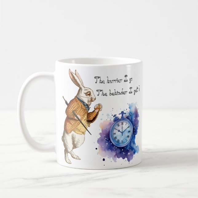 Mug Alice - Lapin Blanc - Le plus vite je vais (Gauche)