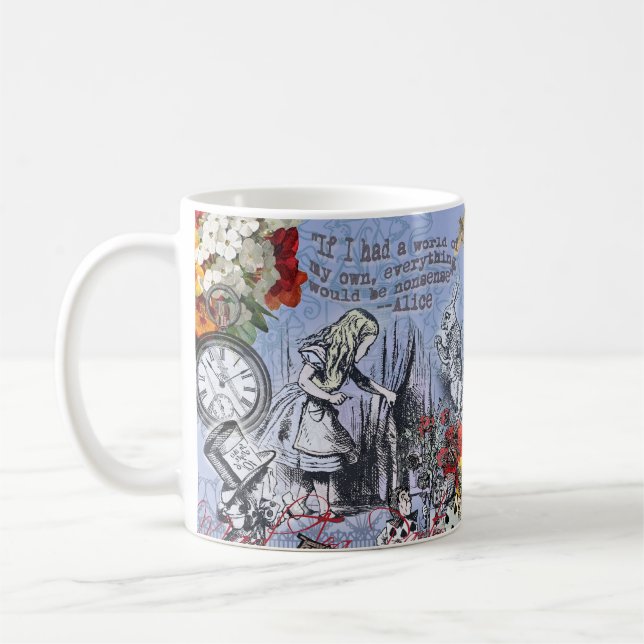Mug Alice rideau de nonsens merveilleux classique (Gauche)