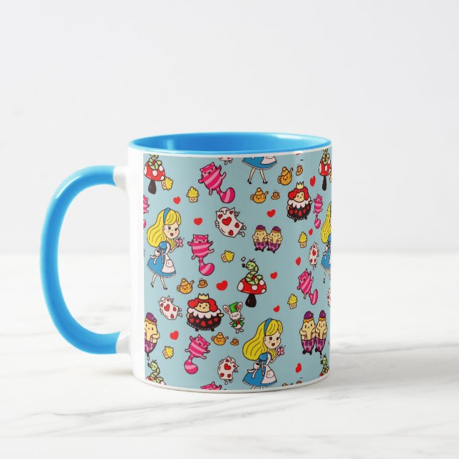 Mug Alice Wonderland Mad Hatter Cat Doodle (Gauche)