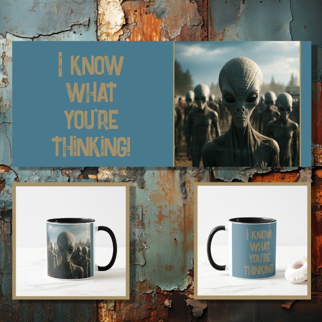 Mug Alien amusant avec texte modifiable 4 sur 4 (Créateur téléchargé)