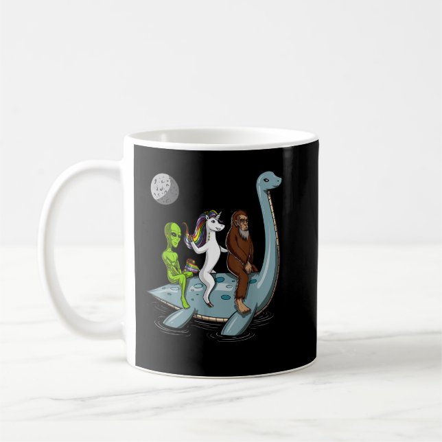 Mug Alien Bigfoot Unicorn équitation Loch Ness Monster (Gauche)