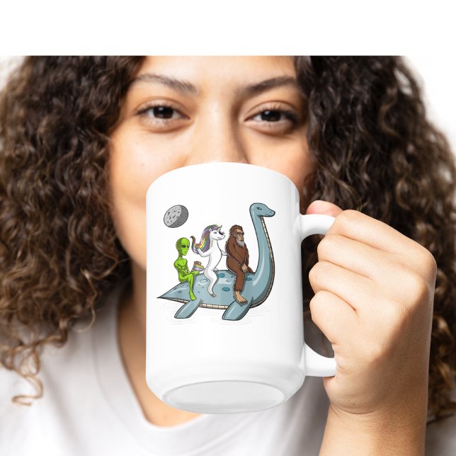 Mug Alien Bigfoot Unicorn équitation Loch Ness Monster (Créateur téléchargé)