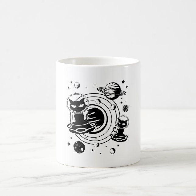 Mug Alien Chat Chats Ufo Space Kitten Animaux Idée cad (Centre)