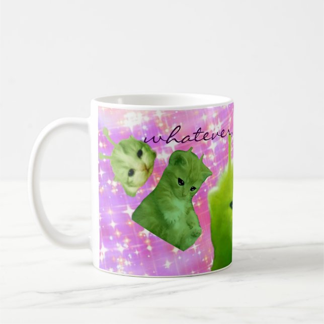 mug alien kitty vert mème (Gauche)