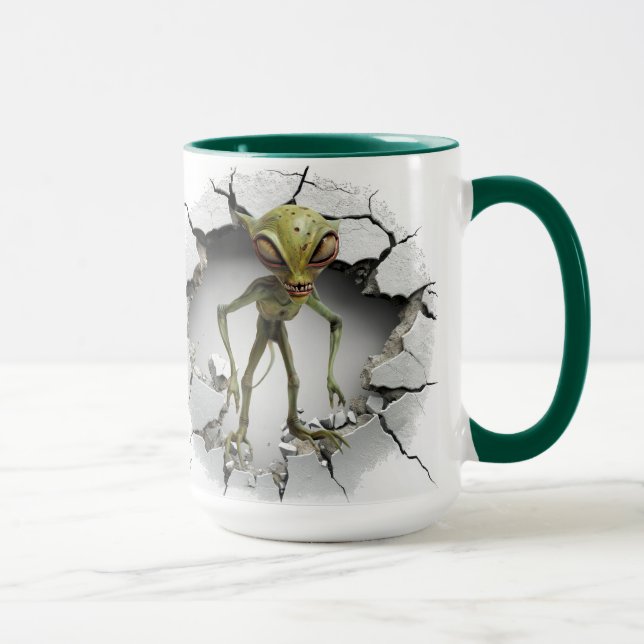 Mug Alien s'échappant d'un mur (Droite)