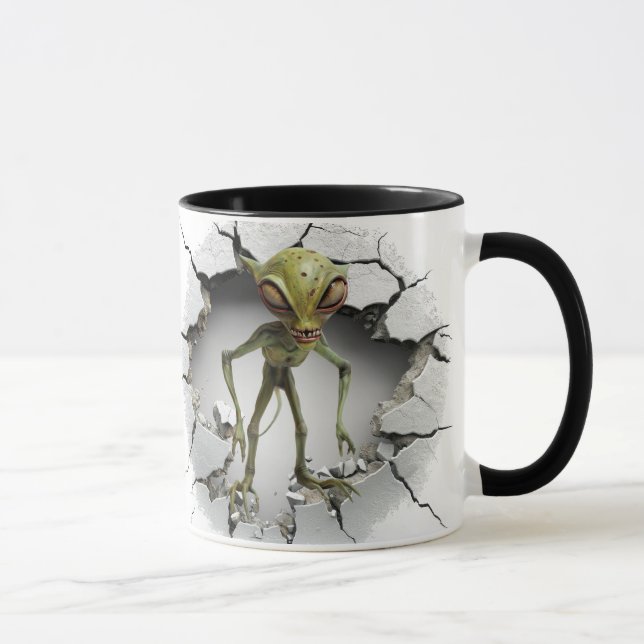 Mug Alien s'échappant d'un mur (Droite)