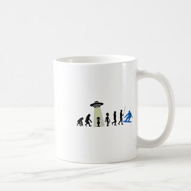 Mug Alien Snowboard Evolution Pun Plaisanterie Hiver E (Droite)