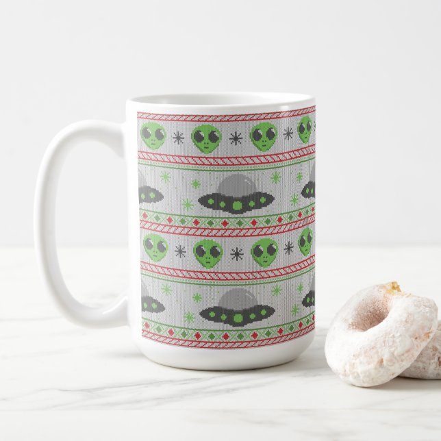 Mug Alien Vilain Sweat de Noël (Avec donut)