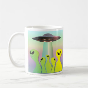 Mug Aliens amicaux jaune et vert