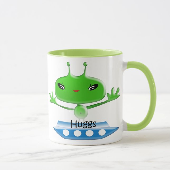 Mug Aliens de l'espace extra-atmosphérique vert mignon (Droite)