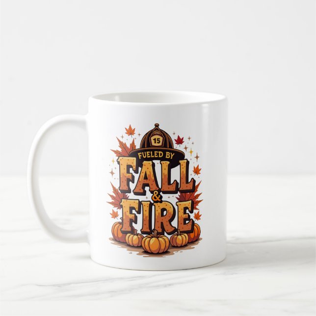 Mug Alimenté par Automne & Feu - Cosy Pompier Automne (Gauche)