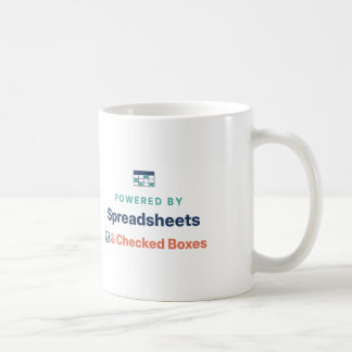 Mug Alimenté par des feuilles de calcul et des cases à