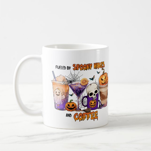 Mug Alimenté par Éffrayant Vibes Café Boissons Hallowe (Gauche)