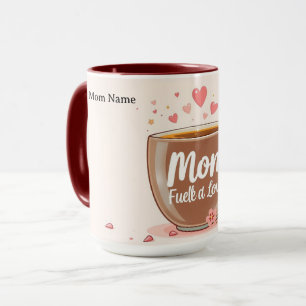 Mug Alimenté par l'amour et le café Maman moderne
