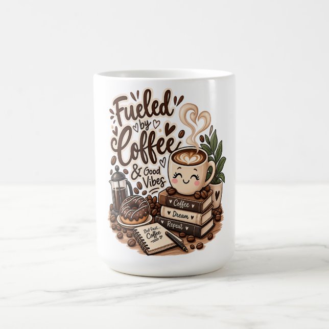 Mug Alimenté par le Café & de Bonne Humeur – Amoureux  (Centre)