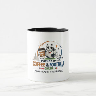 Mug Alimenté par le café et le football 2026