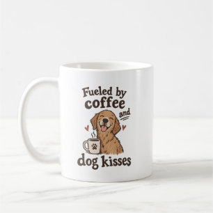 Mug Alimenté par le café et les baisers de chien Amour