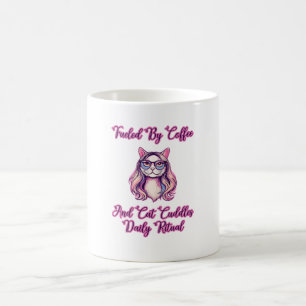 Mug Alimenté par le café et les câlins de chat au quot