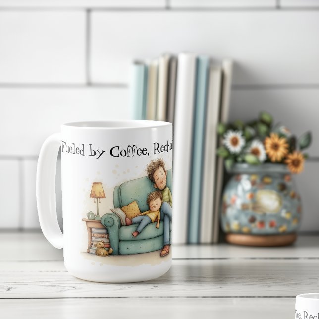 Mug Alimenté par le café, rechargé par la Fête des pèr (Créateur téléchargé)