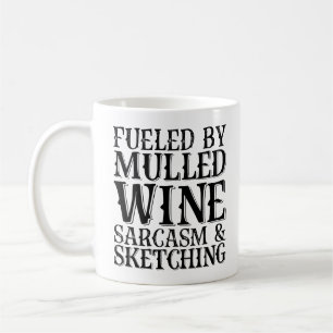 Mug Alimenté Par Le Sarcasme Et Le Sketching Du Vin Mu