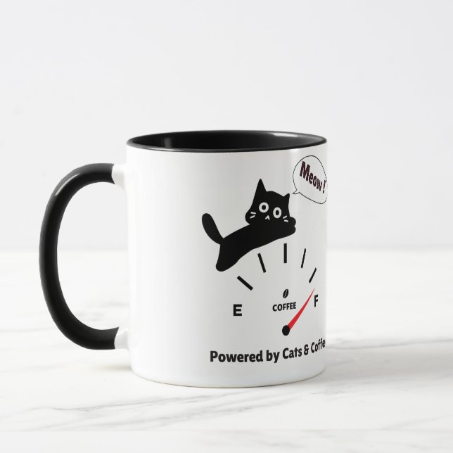Mug Alimenté par les chats et le café (Gauche)