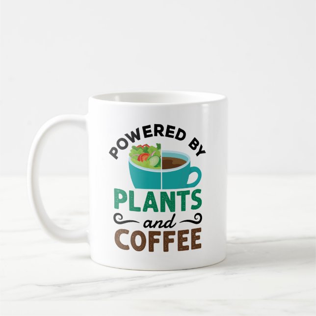 Mug Alimenté par Plantes et café végétarien Vegetarian (Gauche)