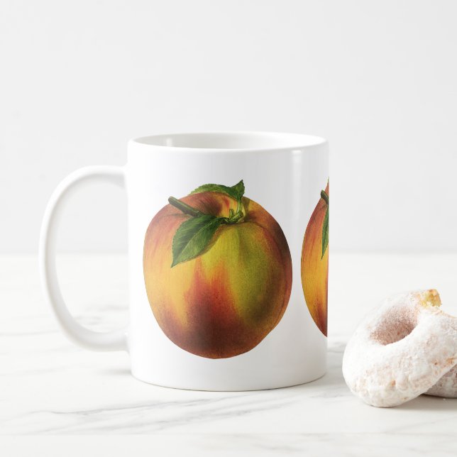 Mug Aliments Anciens Fruits, Pêche Biologique Mûre ave (Avec donut)